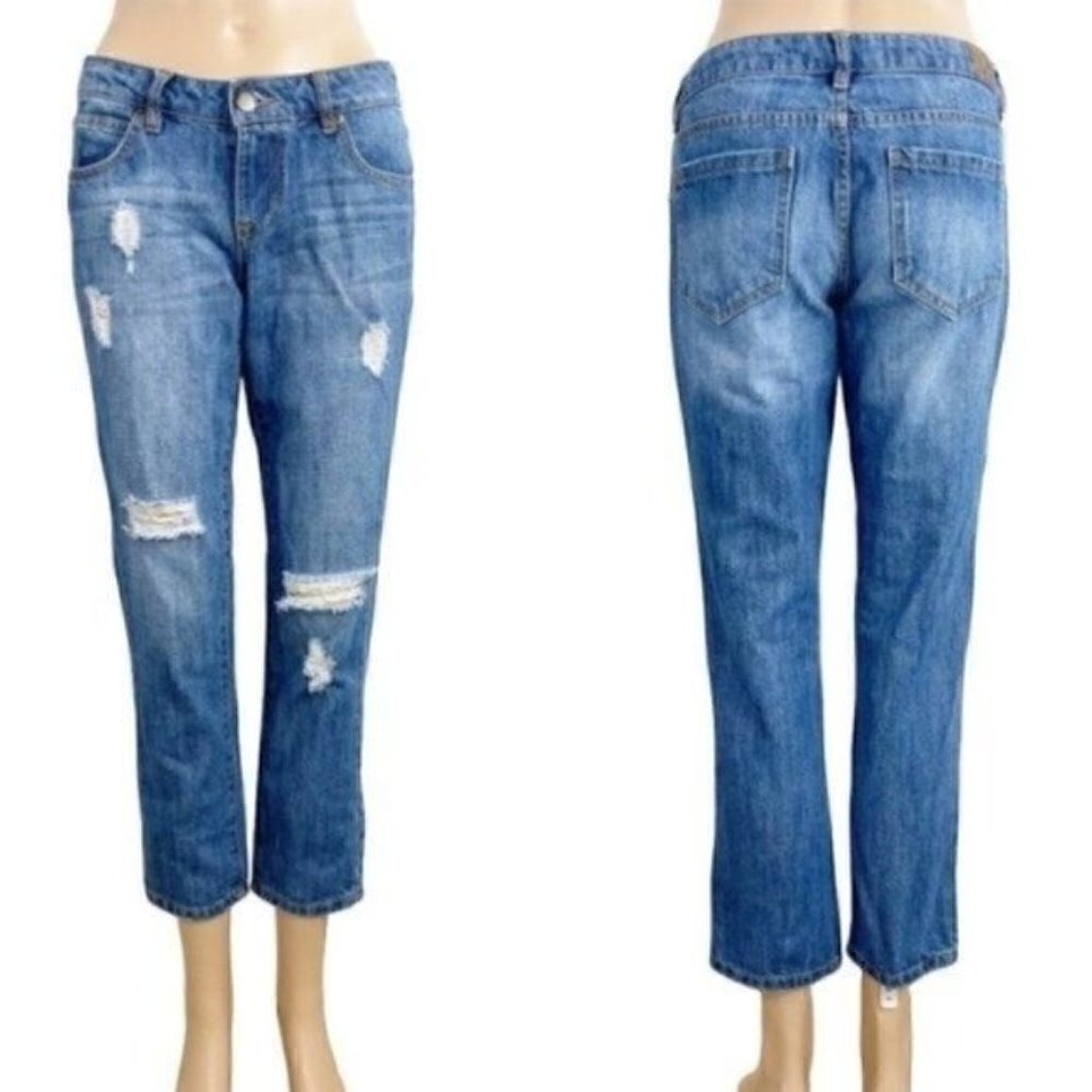 LIFE in Progress cropped distressed jeans size 24